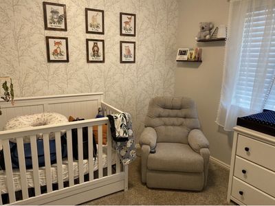 Gray Fabric Powered Recliner