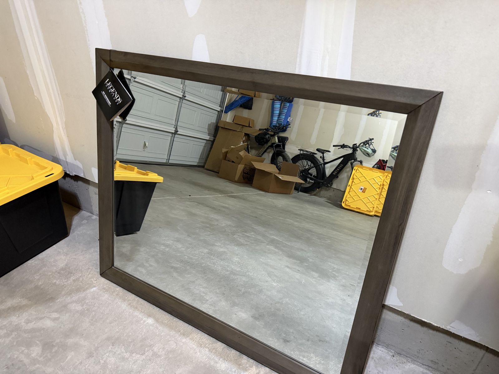 Legends Furniture Modern Rustic Wood Frame Mirror - New - Wall Mount