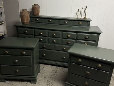 Dark green 4pc dresser set
