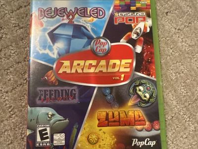 PopCap Arcade Vol 1 Xbox 360 Game: Bejeweled 2, AstroPop, Feeding Frenzy, Zuma