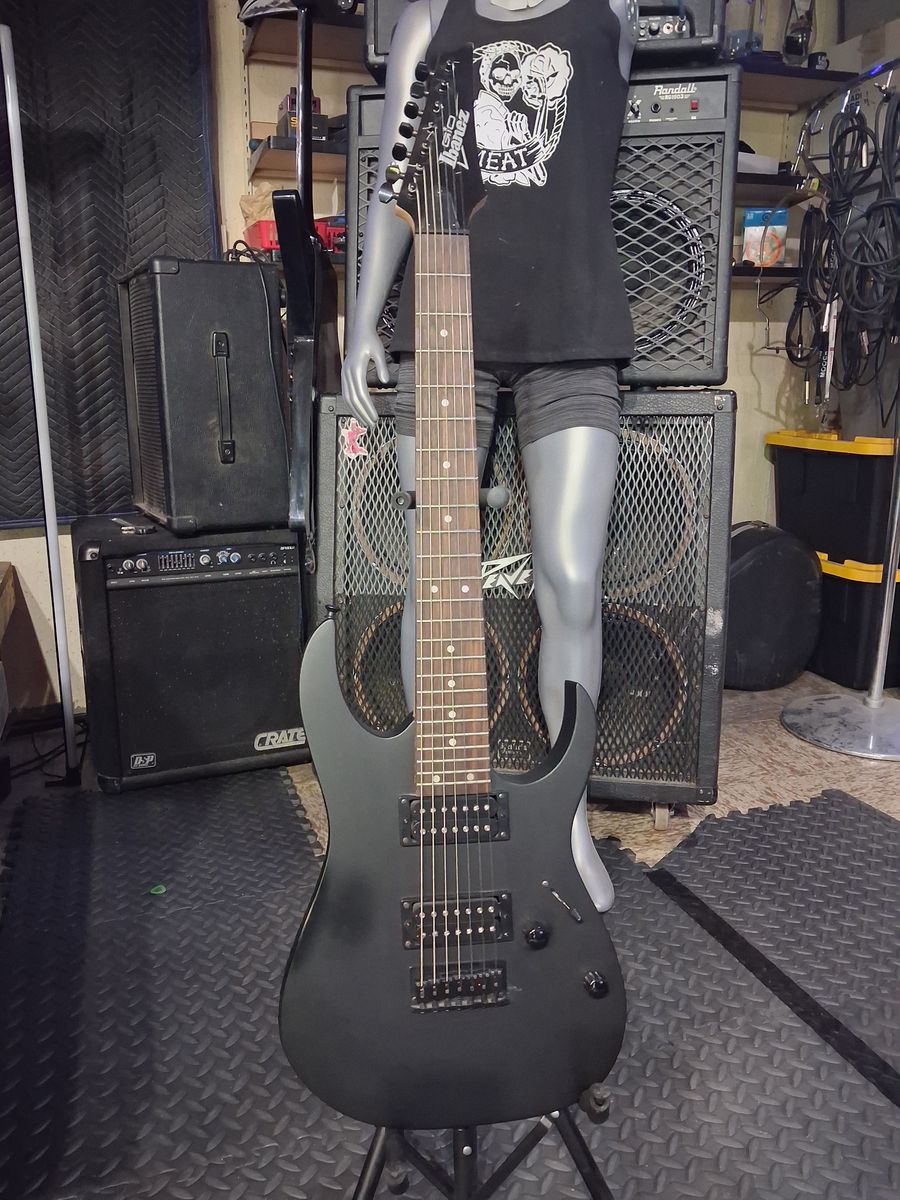 7 STRING IBANEZ GIO GUITAR IN MATTE BLACK USED *PRICE FIRM*