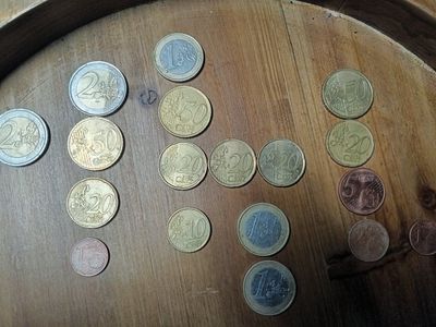 Assorted Euro Coin Collection - 2 Euro, 1 Euro, 50, 20, 10, 5 Cents - Various Dates & Countries