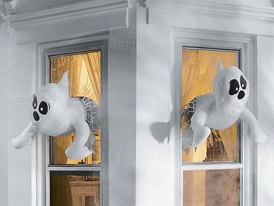 Halloween Hanging Plush Ghost Window Crasher Gravestone Cemetery Statue Figurine Collectible Yard Home Decor Decoration Prop
