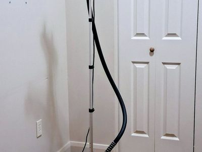 Garment Steamer Standing Clothes Steamer with Hanger Clips and Large Water Tank for Home Red