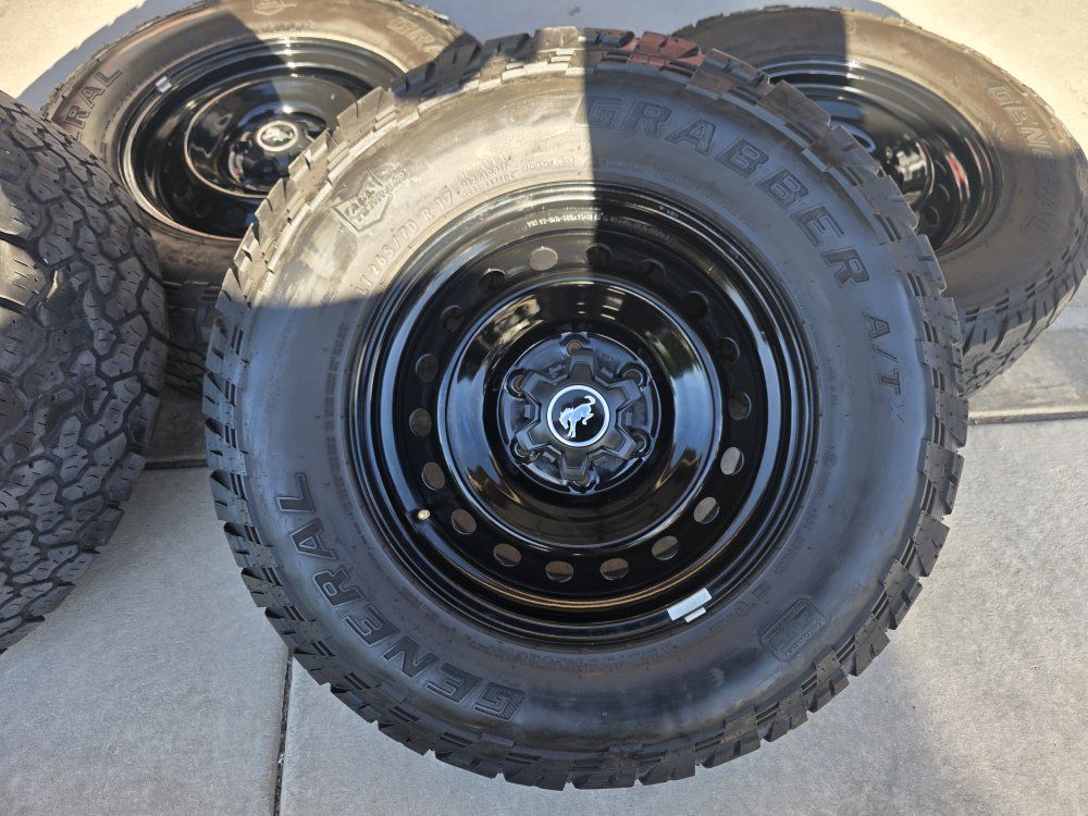 Bronco steel wheels and tires and 