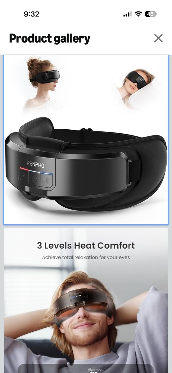 RENPHO Eyeris Shift Heated Eye Massager, Temple Massage for Relaxation and Eye Comfort