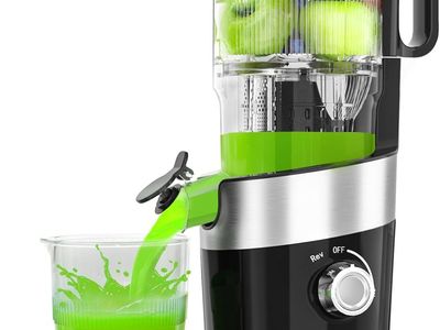 NEW Aeitto big mouth pro slow juicer HSJ-1908, 4.9 Wide Mouth Masticating, Black