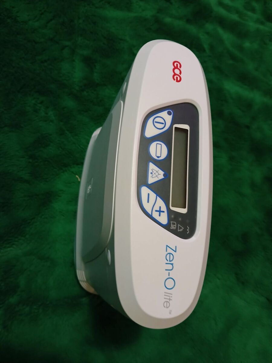 Portable oxygen tank.