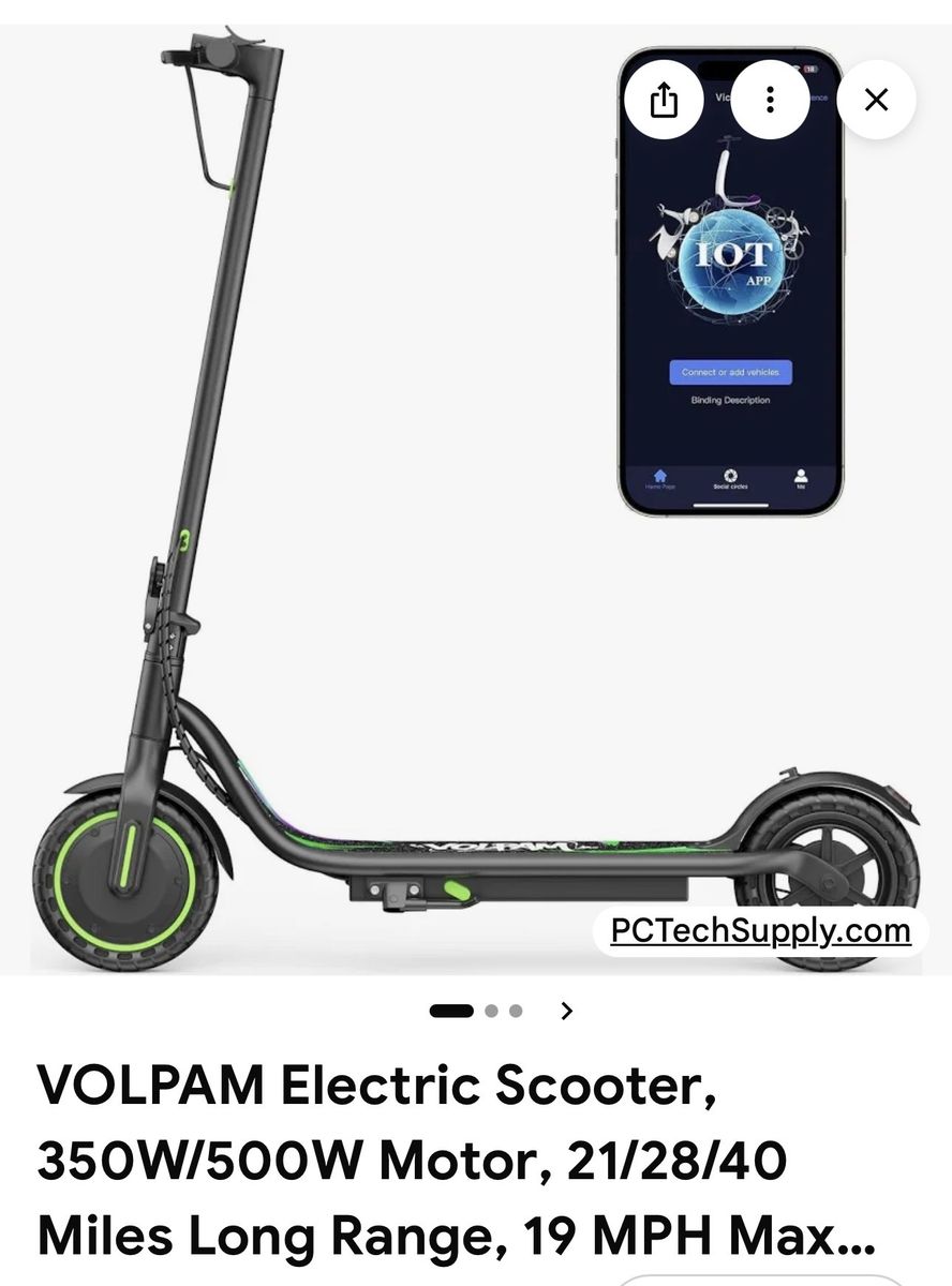 VOLPAM Q1PRO Electric Scooter 350W Motor Black