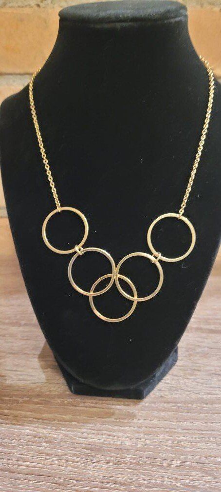 Vtg AVON 1977 Gilded Circles Interlocking Gold Ton