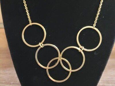 Vtg AVON 1977 Gilded Circles Interlocking Gold Ton