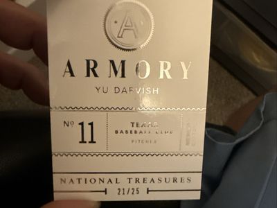 Yu Darvish National Treasures Armory Patch Autograph 21/25 Baseball Card Texas Rangers