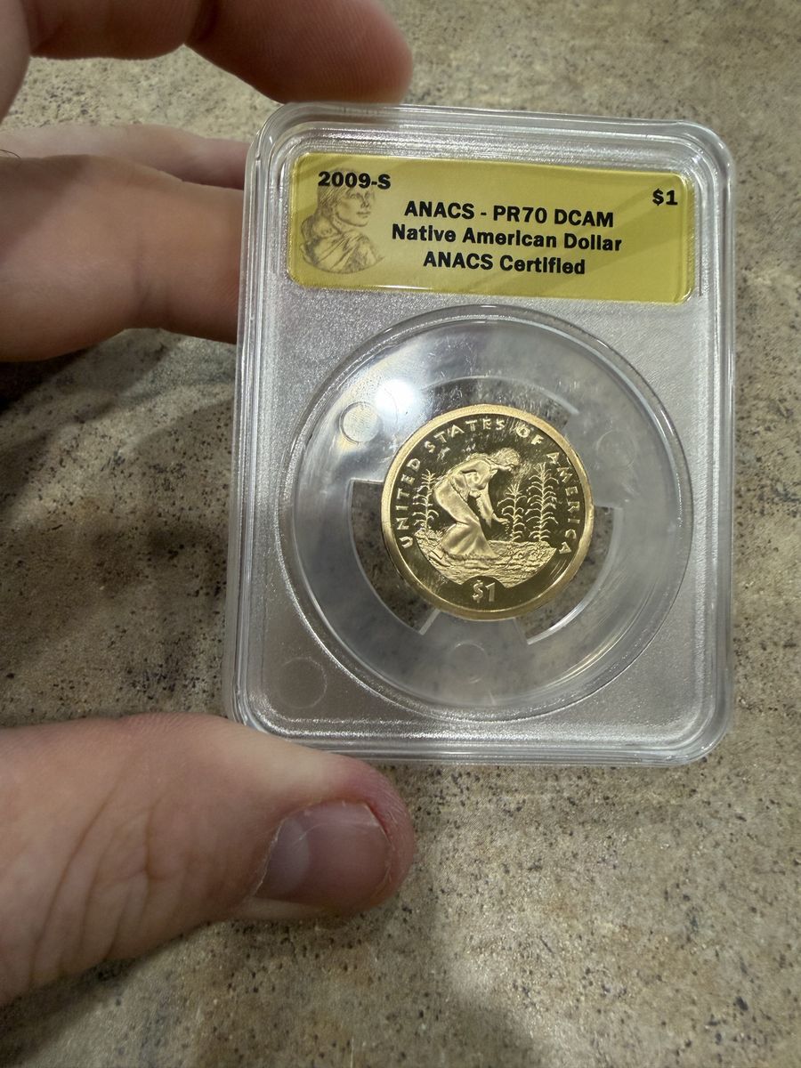 2009-S ANACS PR70 DCAM Native American Dollar - ANACS Certified Gold $1 Coin