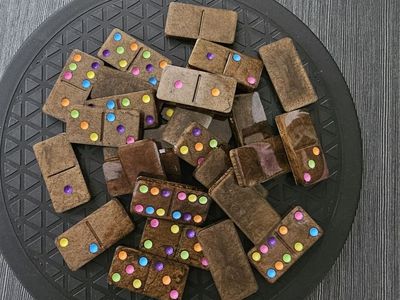 Handmade Resin Brownie themed Dominoes Set