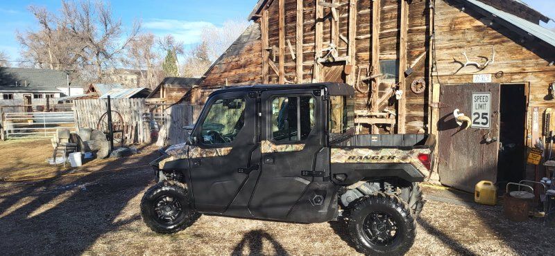 Polaris Ranger 1000 Premium UTV Side-by-Side - Camo, 5218.6 Miles, Fully Enclosed Cab