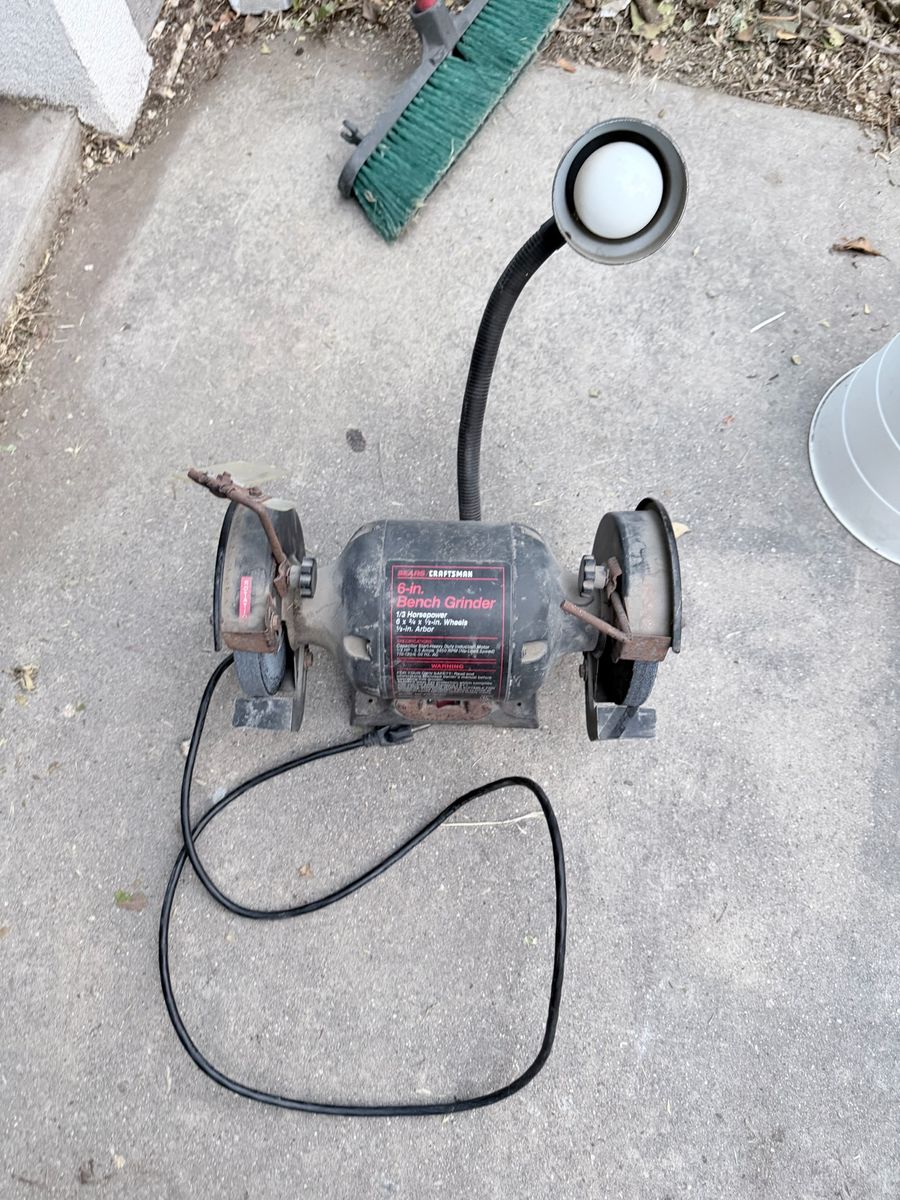 Craftsman 6-inch Bench Grinder with Light - Heavy-Duty Tool Sharpening & Grinding