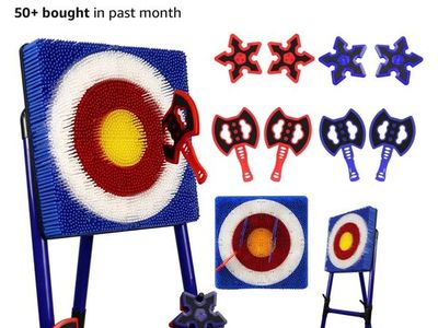 BunnyBoo Indoor/Outdoor Axe Throwing Game Bristle Target Set with Stand
