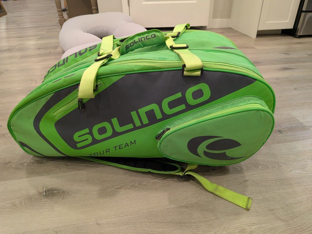 Solinco Tour Team 12-Racquet Tennis Bag - Green/Gray