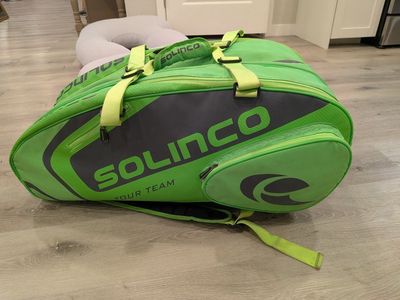 Solinco Tour Team 12-Racquet Tennis Bag - Green/Gray