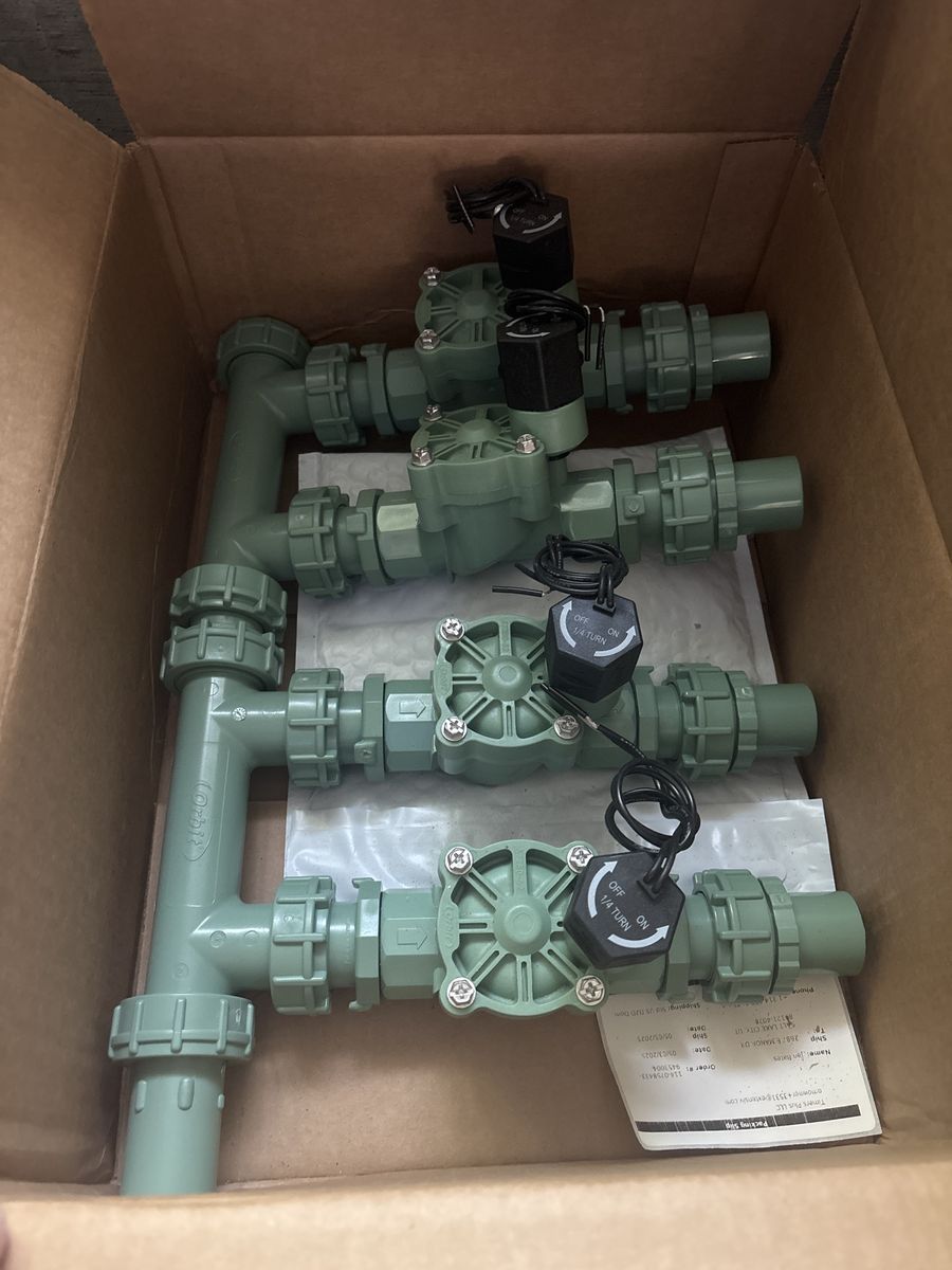Brand new Orbit 4-Valve Sprinkler Manifold with Automatic Valves ($99 on Amazon)