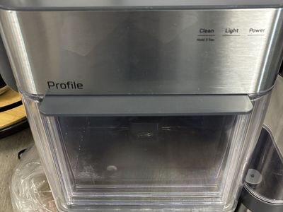 @+ GE Profile Opal Stainless Steel Nugget Ice Maker with a Side Tank