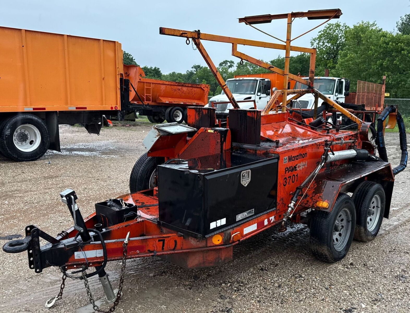 Heavy Duty Diesel Crack Seal Trailer – Marathon TRA/REM Asphalt Melter – 3-Cylinder Diesel Engine – Clean