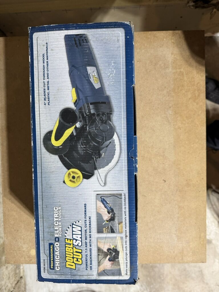 Chicago Electric Double Cut Saw – Like New, In Box