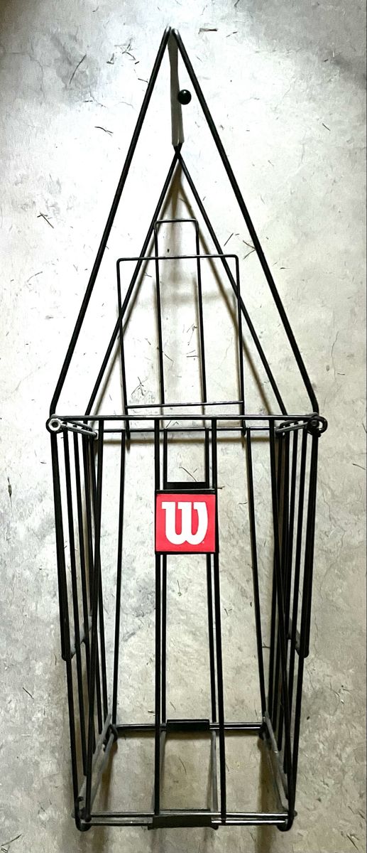 Wilson Tennis Ball Hopper Basket with Handles - Holds 75 Balls, Black Metal