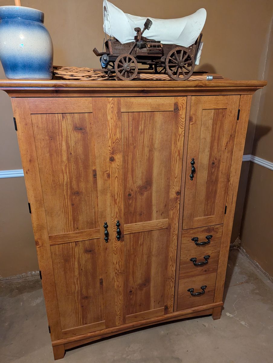Large, Rustic Mission-style Computer Armoire