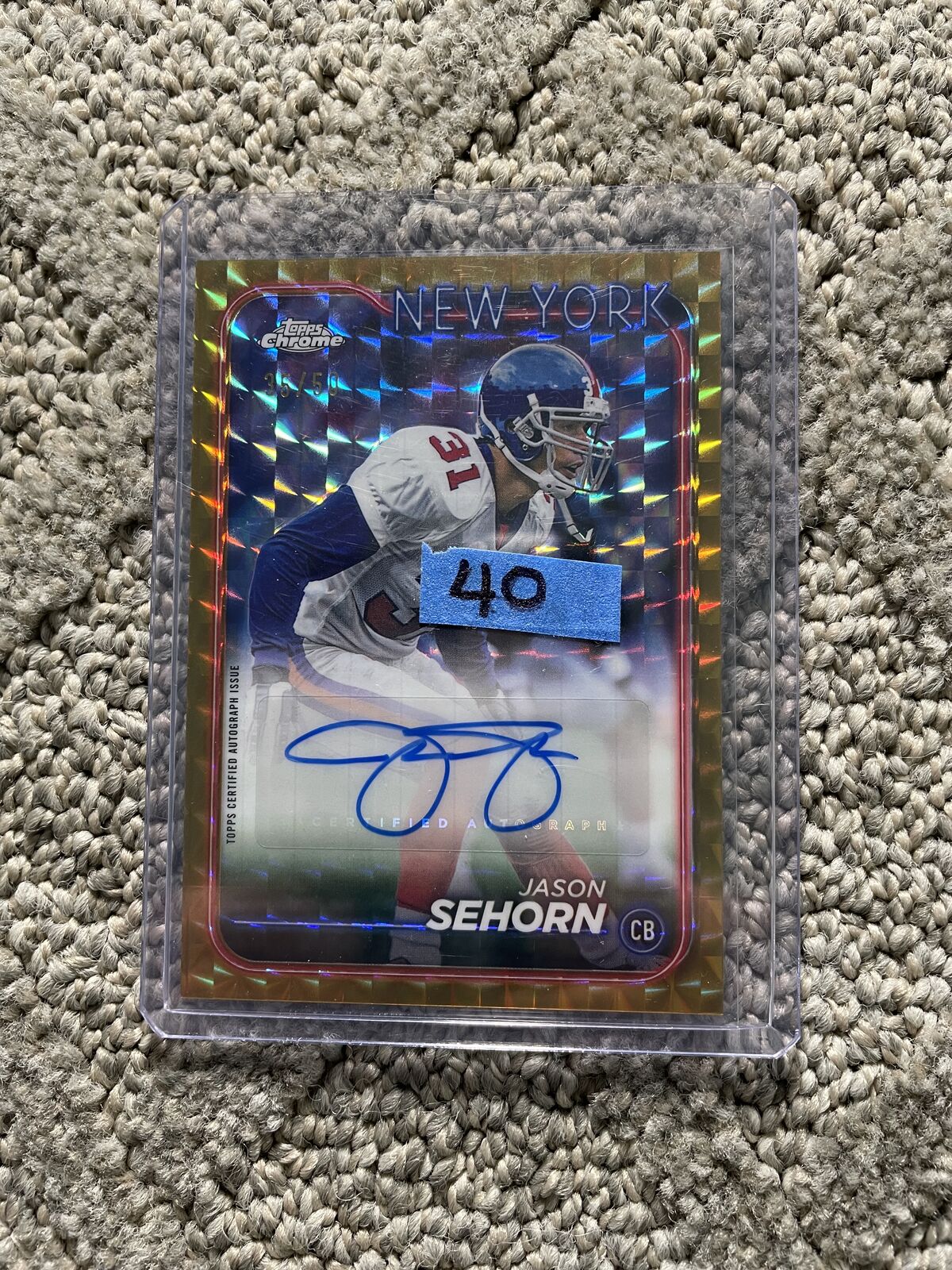 Jason Sehorn New York Giants trading card