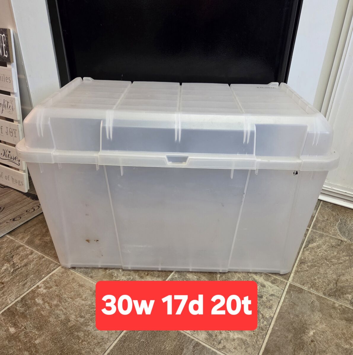 Heavy duty storage bin container 30w x 17d x 20t