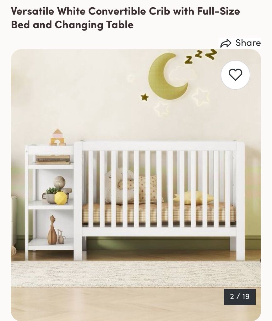 Crib with Changing Table and Storage