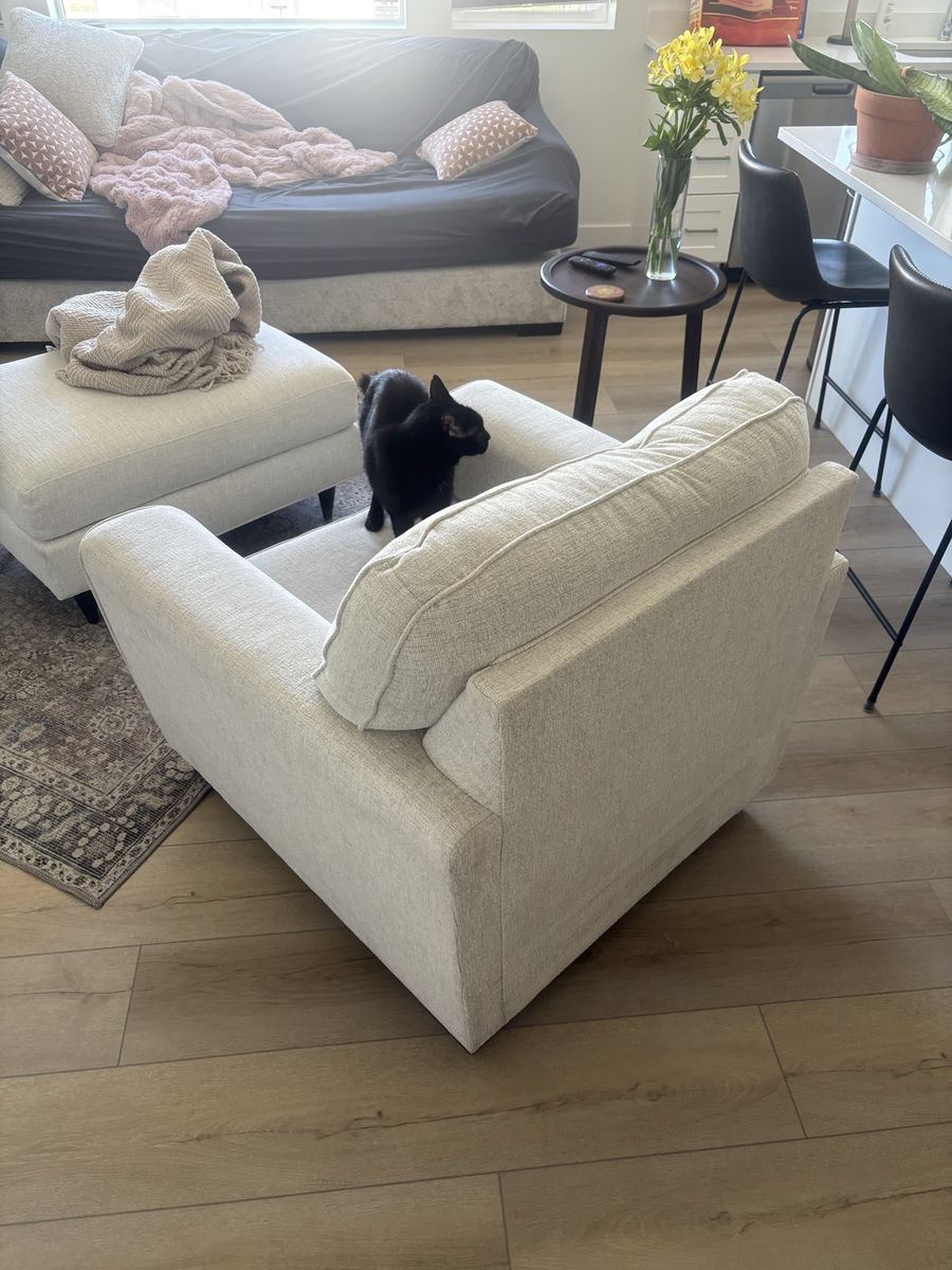 White Ashley furniture couch chair