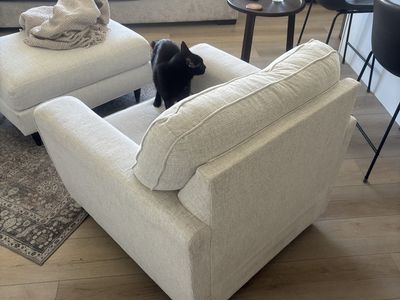 White Ashley furniture couch chair