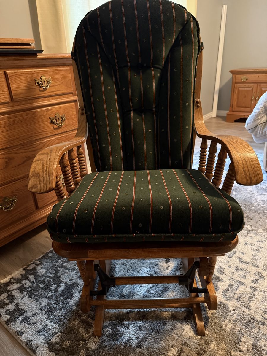 Solid oak glider rocker