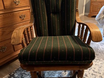 Solid oak glider rocker