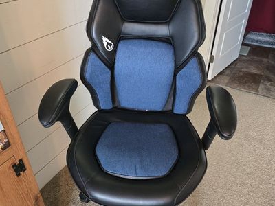 GTRACING GT007 Ergonomic Gaming Chair Black & Blue Adjustable Swivel with Lumbar Support