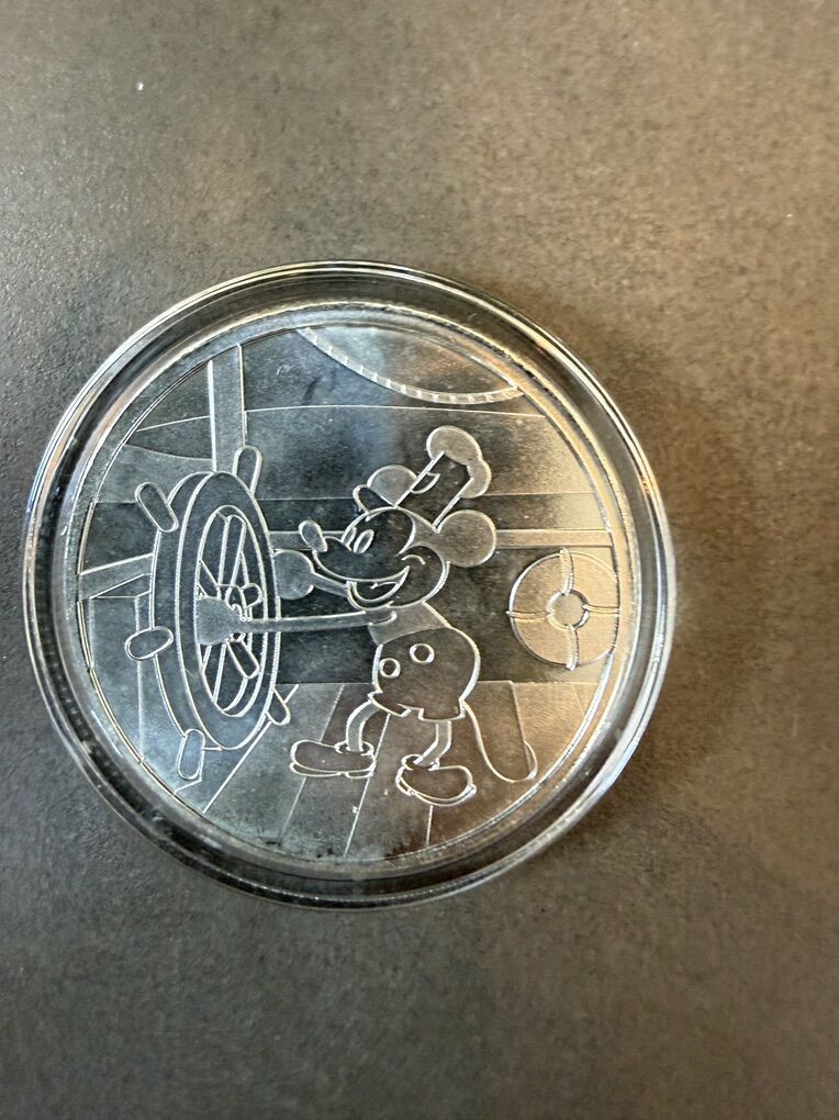 1928 Disney Mickey Mouse Steamboat Silver Coin