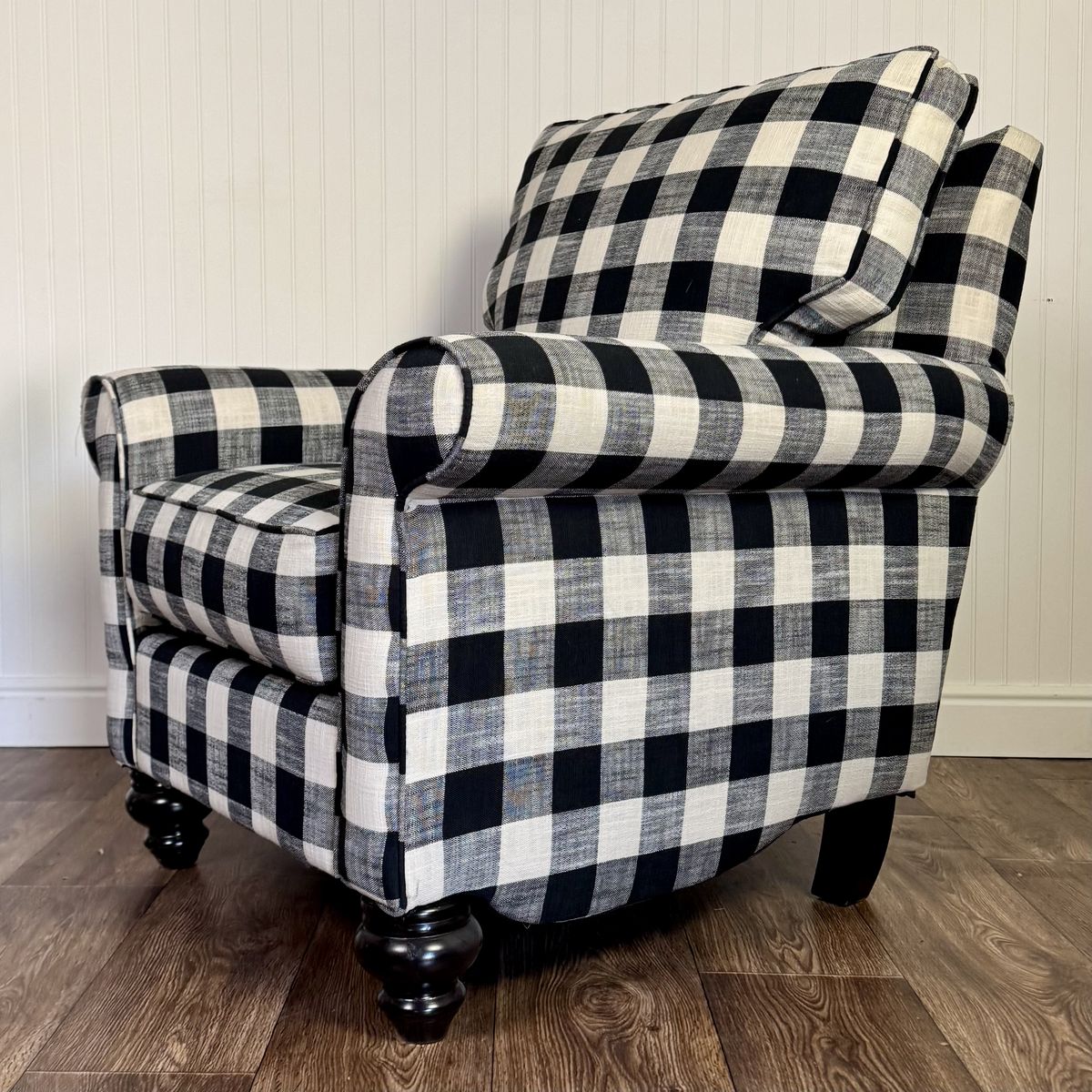 Black & White Buffalo Check Accent Armchair