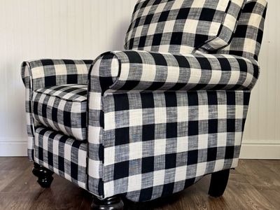 Black & White Buffalo Check Accent Armchair