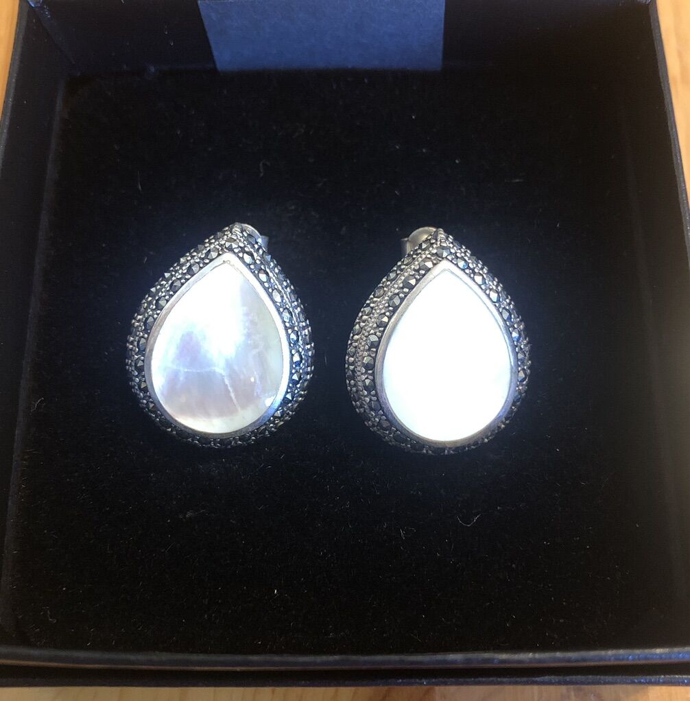 Sterling Silver And Mother Of Pearl Earrings