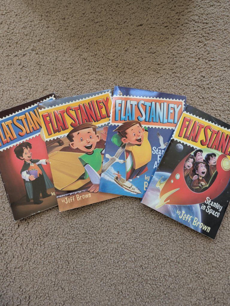 Flat Stanley Book Set by Jeff Brown - 4 Classic Children's Books for Young Readers