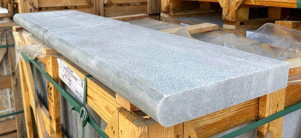 Blue Island Marble Bullnose Pool Coping 12" x 24" x 1.25" – $30.39 Each