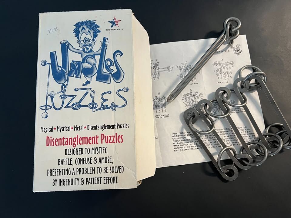 Rare Vintage Uncle's Puzzles LADDER – Severe Difficulty Metal Brain Teaser
