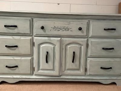 Solid Wood Vintage Dresser / Media Console – New Hardware – $350 OBO