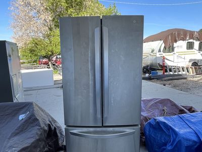 Three (not working) LG Refrigerators, French Doors, freezer on the bottom