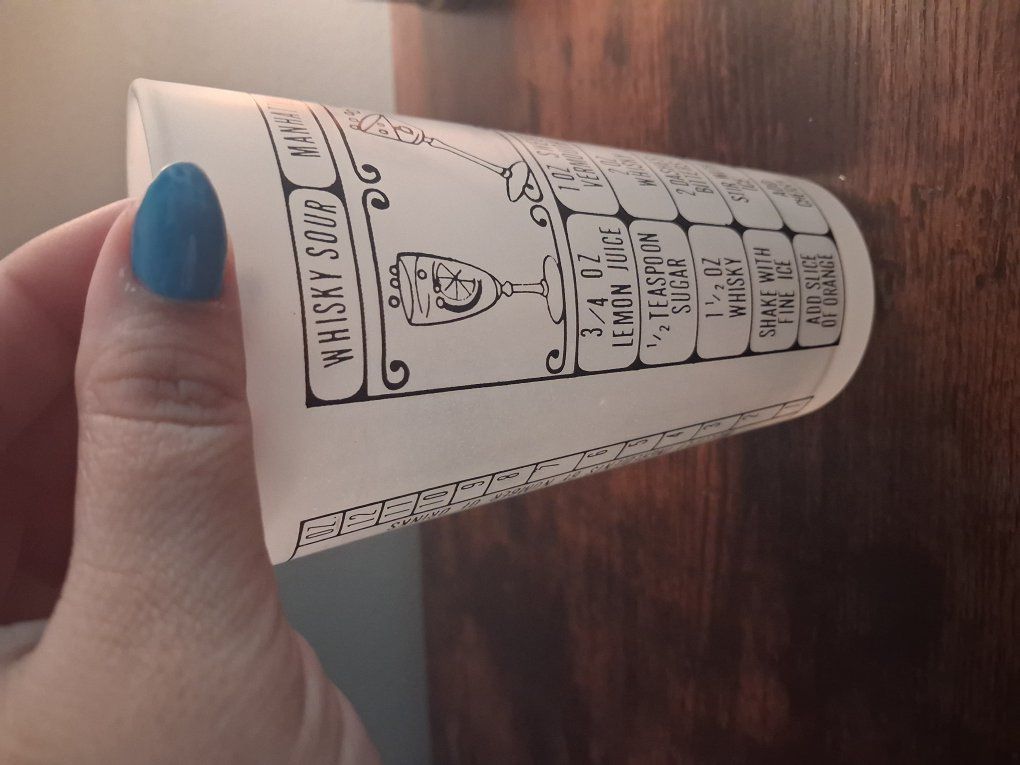 Vintage Federal Glass Cocktail Recipe Glass