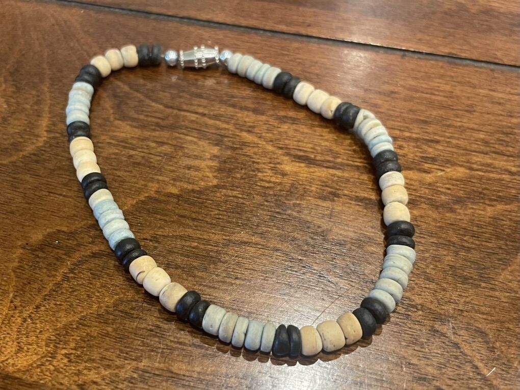 Ankle Bracelet Anklet W/ Natural & Blue Beads