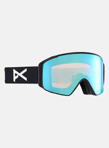 Anon M4S Cylindrical Adult Goggle + MFI Face Mask + Bonus Lens - Black/Percieve Blue