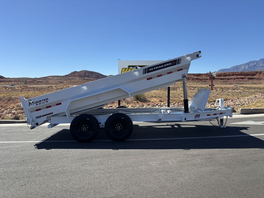 2027 PJ Trailers White 7x16 Heavy Duty Telescopic